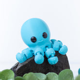 Flexi Friend Blue Octopus - Flexible 3D Printed Toy - The 3D Print Smiths